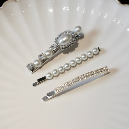 Elegant Pearl Hair Barrette Clips Set